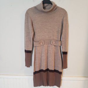I.N. San Francisco Brown Turtleneck Sweater Dress